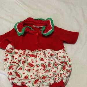 Vintage watermelon baby romper by D.A.Y sportswear baby